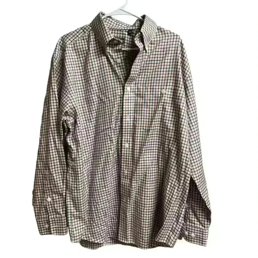 ORVIS Men's Plaid Casual Button Up Dress Shirt in Size‎ Large 100% Cotton
